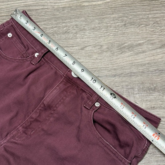 Quince Women's Wide Leg Jeans in Deep Burgundy - Picture 4 of 10